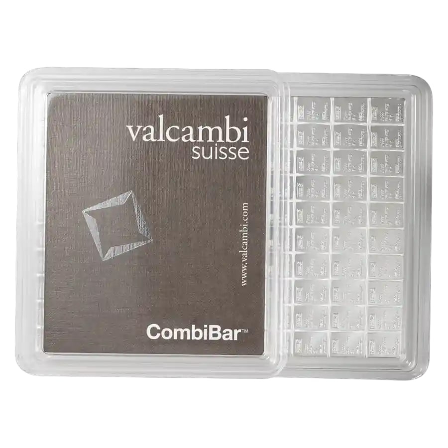 100 x 1 gram Silver Valcambi CombiBar™ with Assay Card