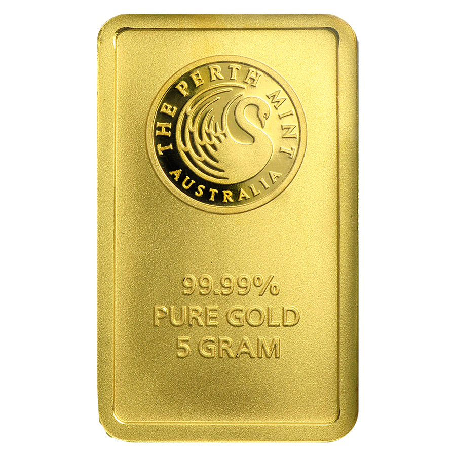 5 gram Gold The Perth Mint Bar - w/ Assay Card