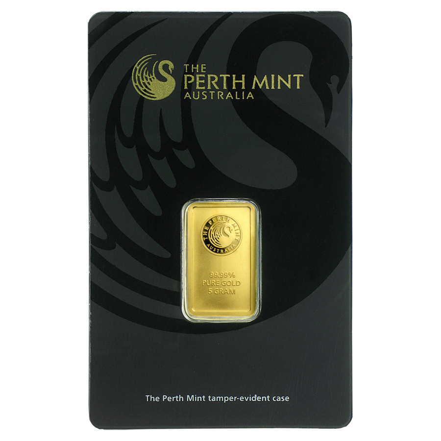 5 gram Gold The Perth Mint Bar - w/ Assay Card